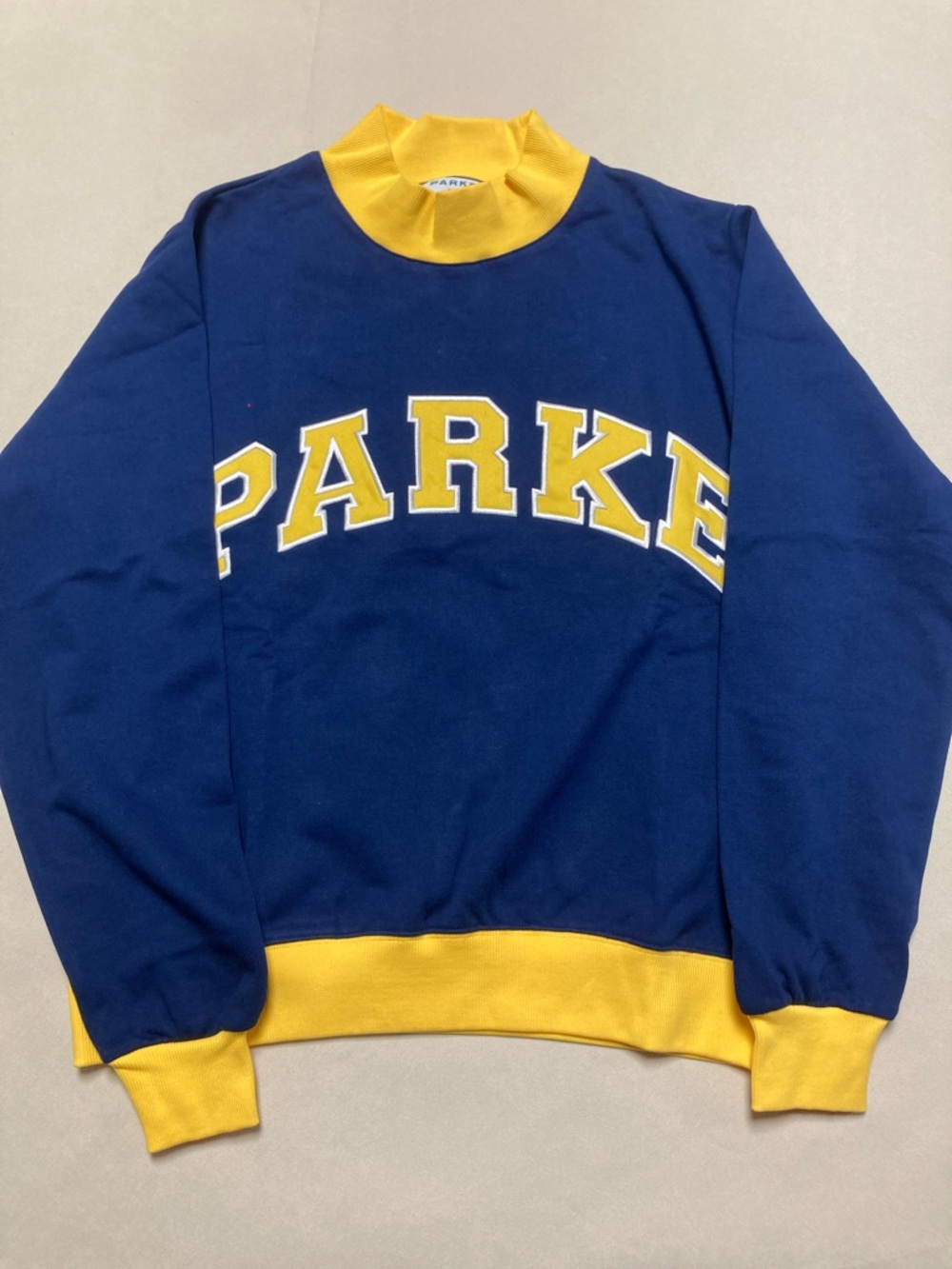 Parker Navy Sweater with Yellow Trim and Logo